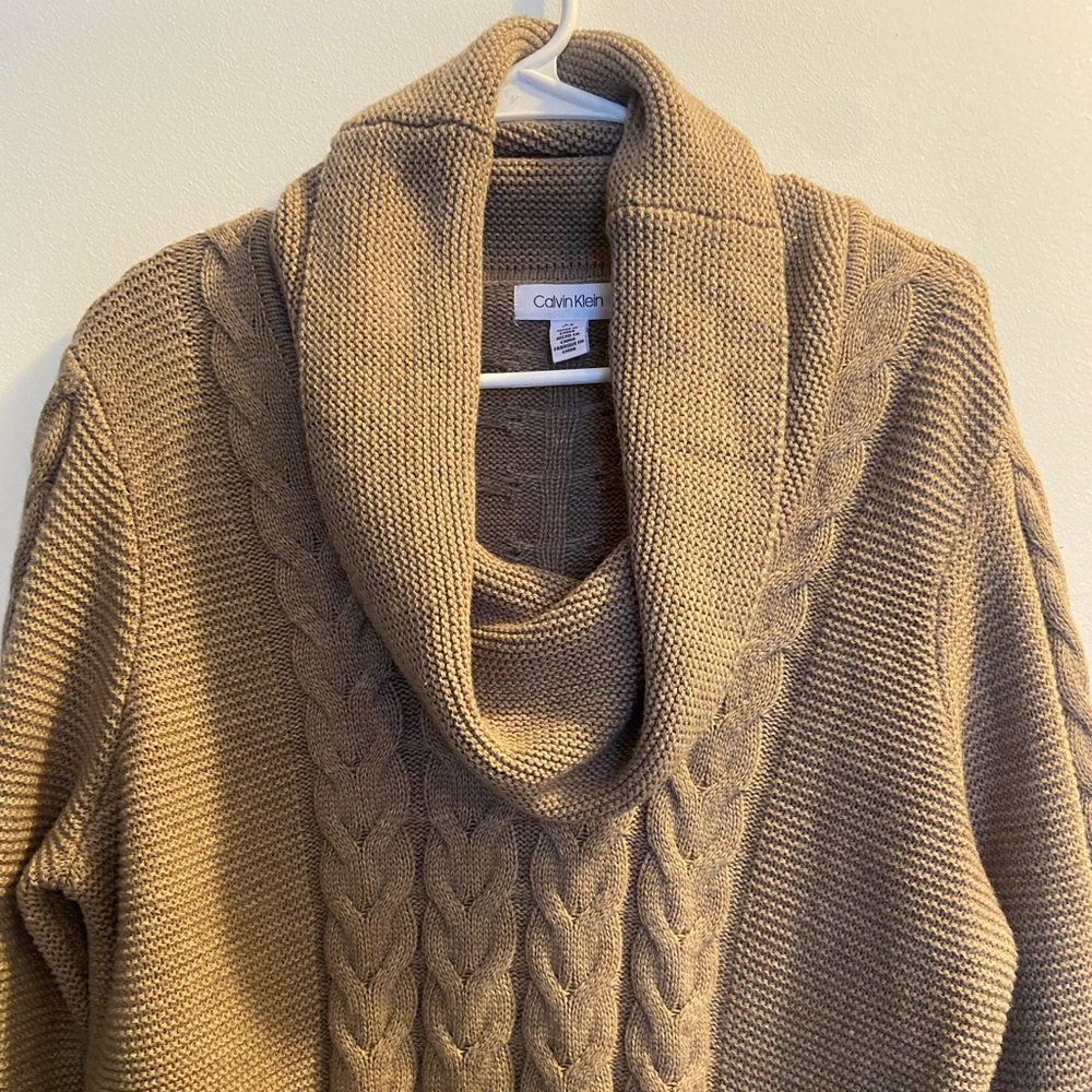 Calvin Klein Cable Knit Cowl Neck Sweater - Picture 3 of 7
